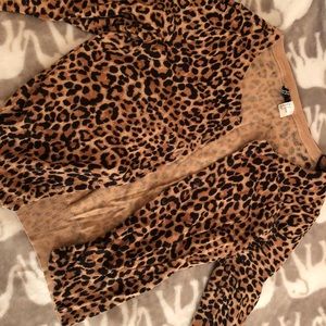 Cheetah print small cardigan sweater